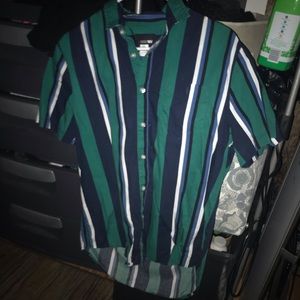 Vertical Line Button Shirt